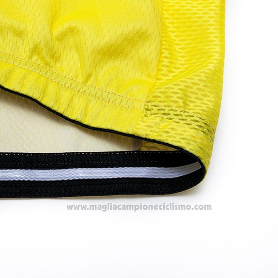 2019 Abbigliamento Ciclismo Deceuninck Quick Step Giallo Bianco Manica Corta e Salopette